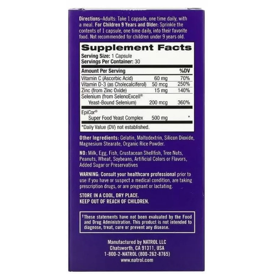 Зміцнення імунітету з Епікор Natrol Immune Boost, 30 капсул: ціни та характеристики