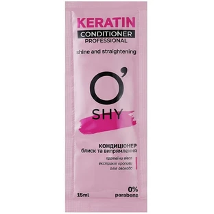 Кондиционер O'Shy Keratin Professional Conditioner Блеск и выпрямление волос, пробник 15 мл