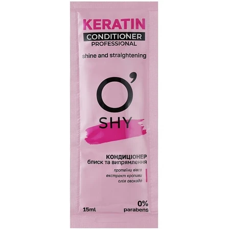Кондиционер O'Shy Keratin Professional Conditioner Блеск и выпрямление волос, пробник 15 мл: цены и характеристики