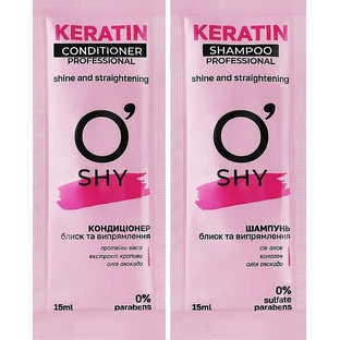 Набір O'Shy Keratin шампунь+кондиціонер саше 15 мл, 2 шт.