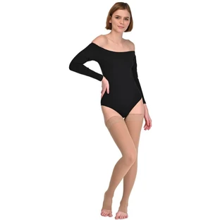 Чулки женские Soloventex Comfort с открытым носком 2 класс компрессии низкие, размер XL, 1 шт.
