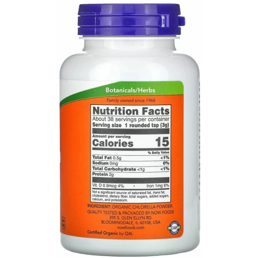 Хлорелла Now Foods Chlorella , сертифицированная, органическая, чистый порошок, 113 г: цены и характеристики