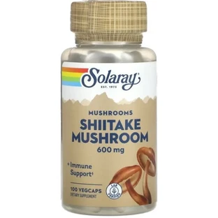 Гриб Шиитаке Solaray Shiitake Mushroom 600 мг, 100 вегетарианских капсул