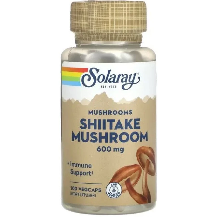 Гриб Шиитаке Solaray Shiitake Mushroom 600 мг, 100 вегетарианских капсул: цены и характеристики