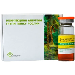 Неинфекционные аллергены группы пыльцы растений Иммунолог Аллерген из пыльцы клена ясенелистого 10 000 PNU, 5 мл