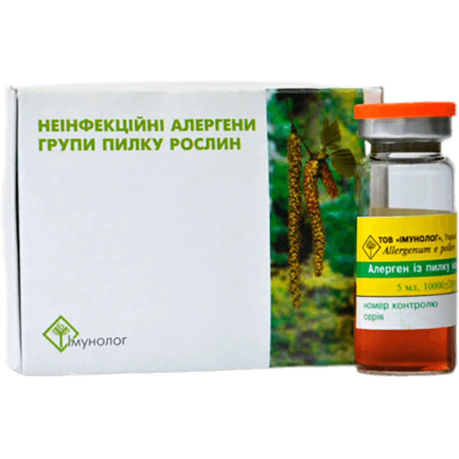 Неинфекционные аллергены группы пыльцы растений Иммунолог Аллерген из пыльцы клена ясенелистого 10 000 PNU, 5 мл: цены и характеристики