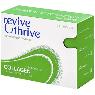 Коллаген Дзен Revive & Thrive раствор питьевой комплексного действия морской коллаген со вкусом клубники для уменьшения стресса, спокойного сна в стиках по 20 мл 30 шт
