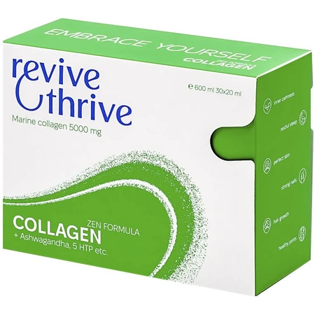 Коллаген Дзен Revive & Thrive раствор питьевой комплексного действия морской коллаген со вкусом клубники для уменьшения стресса, спокойного сна в стиках по 20 мл 30 шт: цены и характеристики