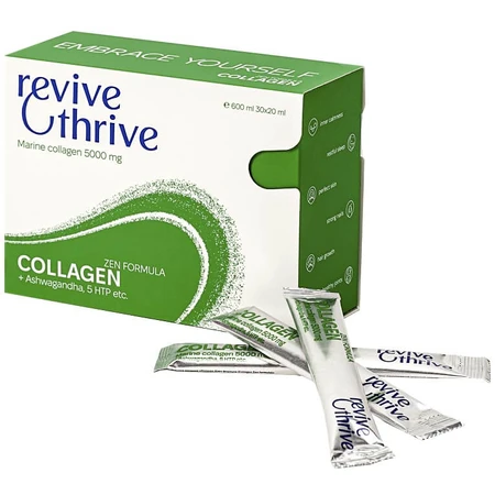 Коллаген Дзен Revive & Thrive раствор питьевой комплексного действия морской коллаген со вкусом клубники для уменьшения стресса, спокойного сна в стиках по 20 мл 30 шт: цены и характеристики
