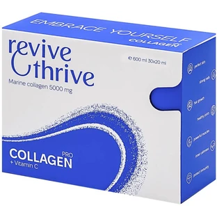 Коллаген Про Revive & Thrive раствор питьевой морской коллаген со вкусом малины для укрепления суставов, улучшения состояния кожи, волос, ногтей в стиках по 20 мл, 30 шт.