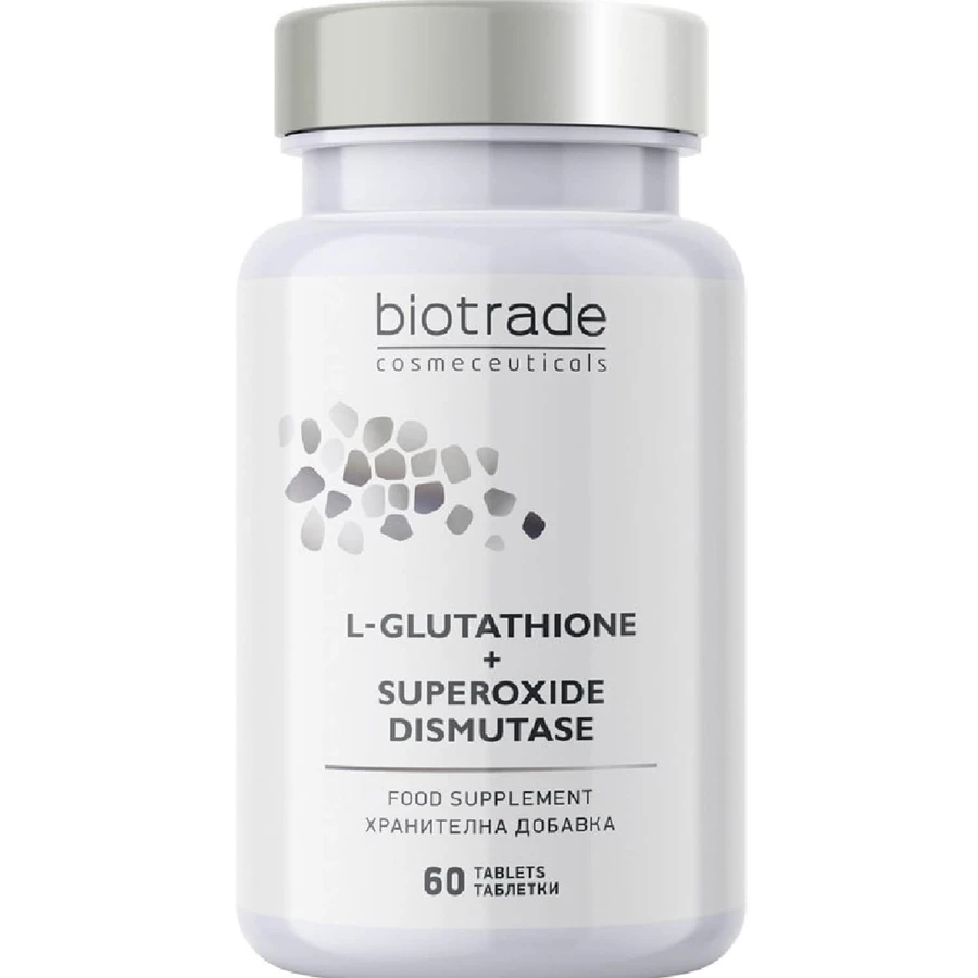 Антиоксидантний комплекс Biotrade для омолодження і проти пігментації з L-глутатіон та супероксиддисмутаза таблетки, 60 шт.: ціни та характеристики