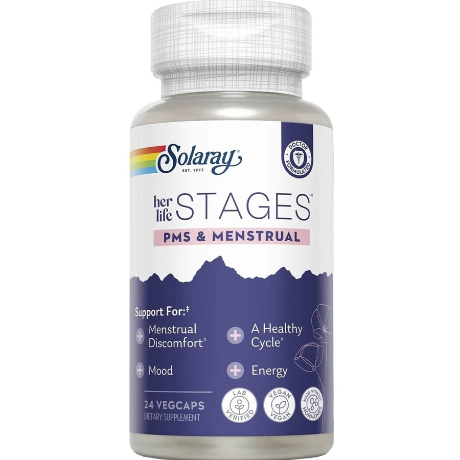 Комплекс Solaray Womens Health Menstruation для підтримки жіночого здоров'я під час менструації 24 шт.: ціни та характеристики
