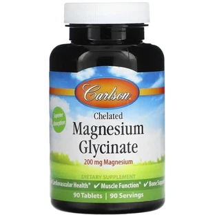 Магний глицинат хелат Carlson Chelated Magnesium Glycinate 200 мг, 90 таблеток