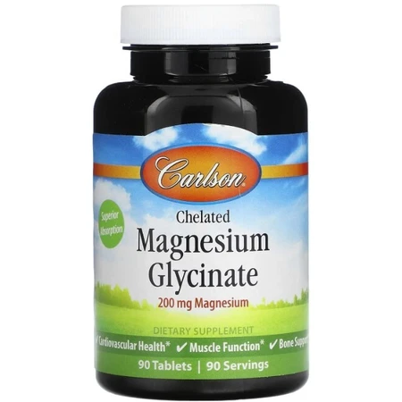 Магний глицинат хелат Carlson Chelated Magnesium Glycinate 200 мг, 90 таблеток: цены и характеристики