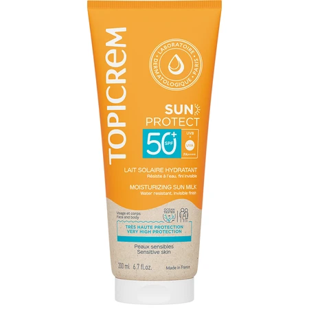 Топікрем Сан Протект зволожувальне сонцезахисне молочко SPF50+, 200 мл: ціни та характеристики