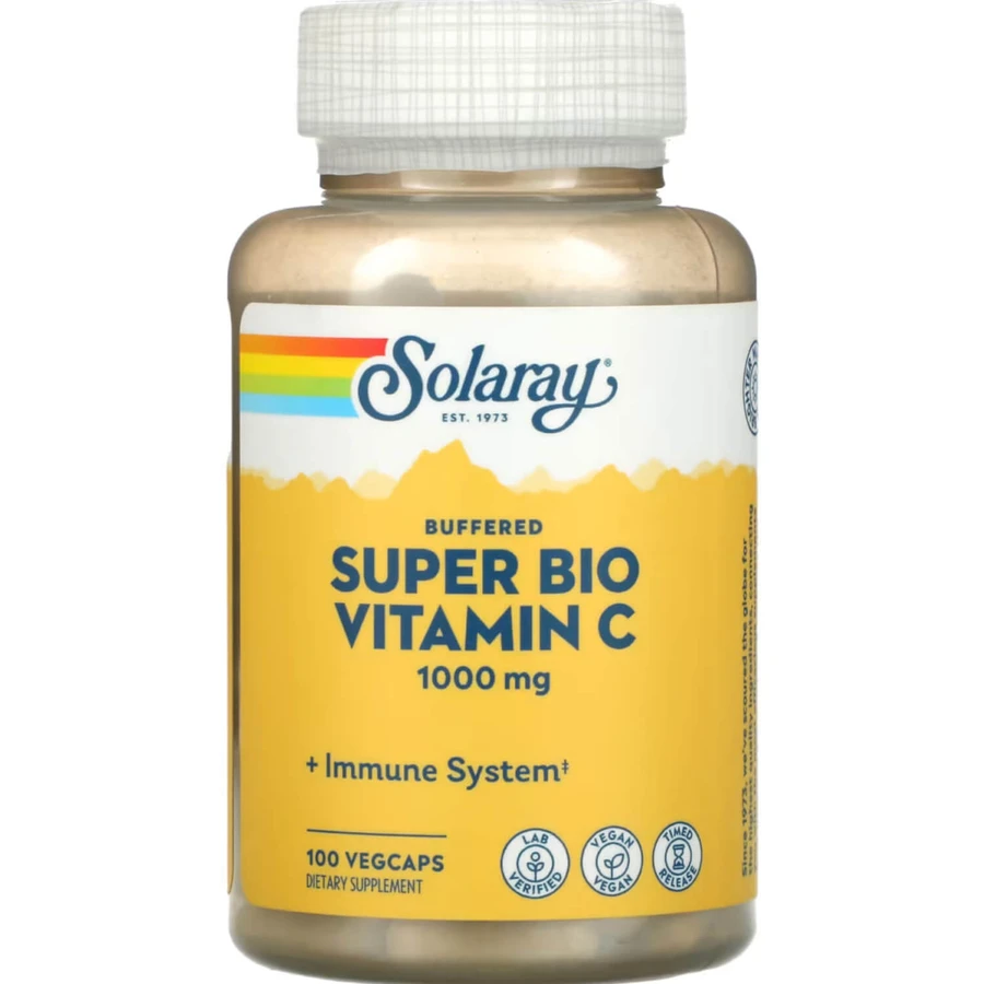 Супербіо Вітамін C Solaray Super Bio C буферизований TSTR 1000 мг капсули флакон, 100 шт.: ціни та характеристики