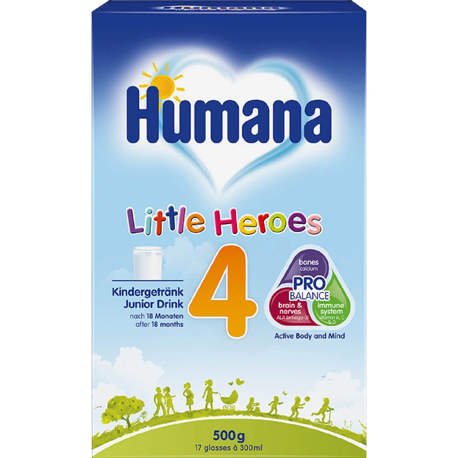 Смесь сухая молочная детская Humana 4 Little Heroes с 18 месяцев, 500 г: цены и характеристики
