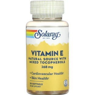 Витамин Е D-альфа-токоферол Solaray Vitamin E d-Alpha Tocopherol капсулы антиоксидантного действия флакон, 50 шт.