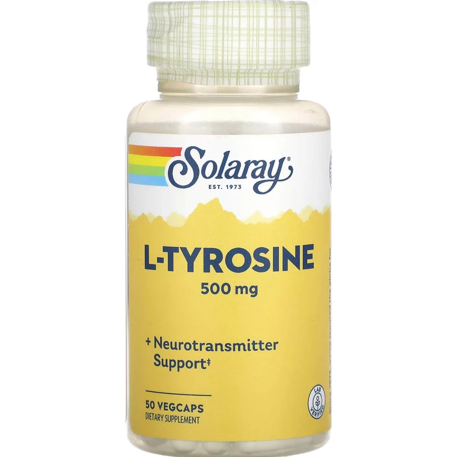 L-тирозин Solaray L-Tyrosine 500 мг свободная форма капсулы флакон, 50 шт.: цены и характеристики