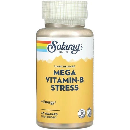 Мега-витамин B Solaray Mega Vitamin-B Stress капсулы флакон, 60 шт.: цены и характеристики