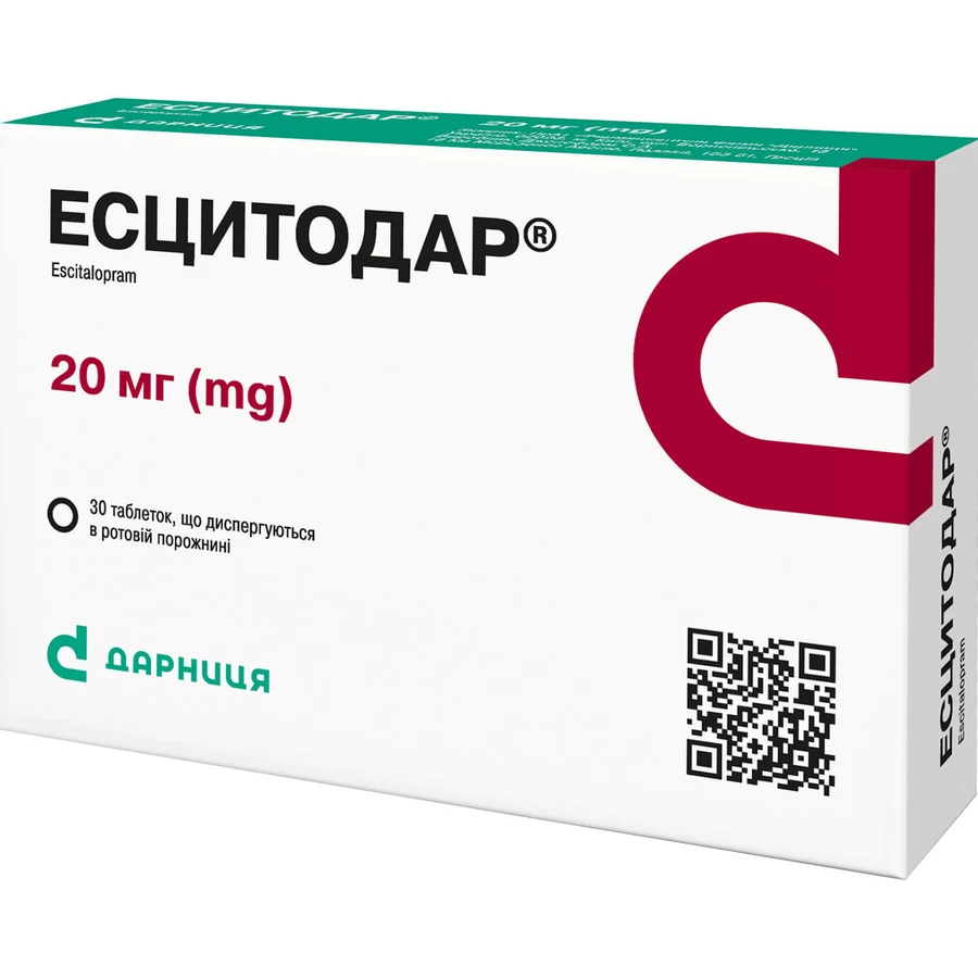 Эсцитодар таблетки диспергируются в полости рта по 20 мг 2 блистера по 15 шт