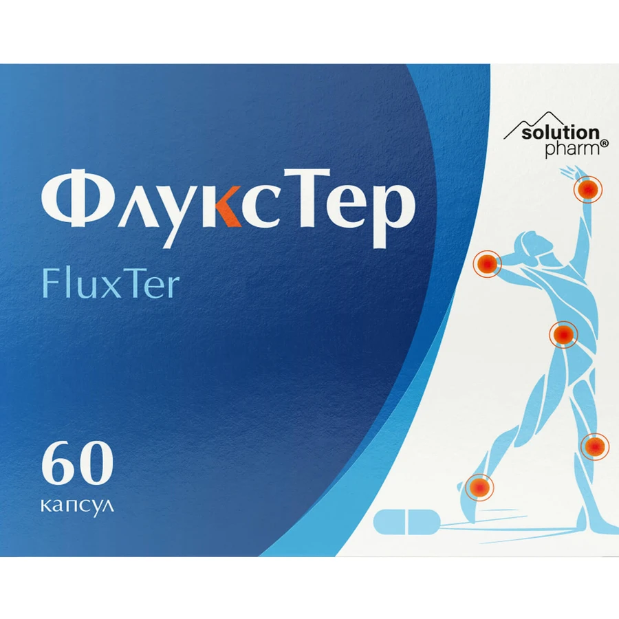 Флукстер Solution Pharm капсули для нормалізації функціонального стану опорно-рухової системи, покращенню гнучкості суглобів, 60 шт.: ціни та характеристики