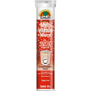 Витамины Sunlife Multivitamin + Mineral Мультивитамины + минералы таблетки шипучие туба, 20 шт.