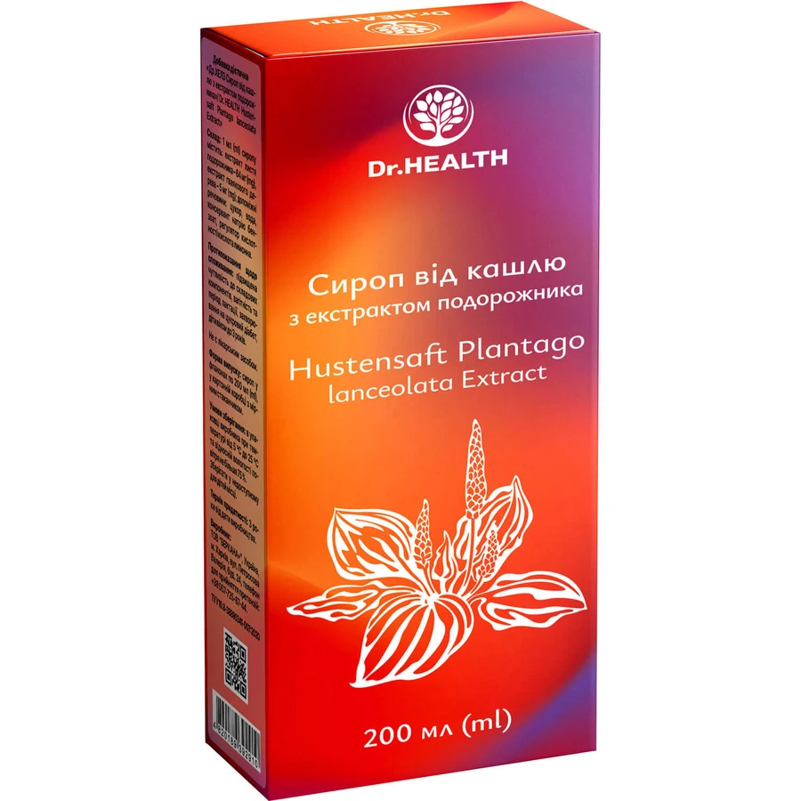 Сироп от кашля Dr. Healt с экстрактом подорожника флакон, 200 мл: цены и характеристики