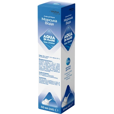 Аква Ди Маре Solution Pharm морская вода аэрозоль изотонический раствор 0,9 % флакон 50 мл : цены и характеристики