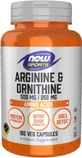 Аргінін та Орнітин Arginine &amp; Ornithine Now Foods Sports 500 мг/250 мг, 100 вегетаріанських капсул