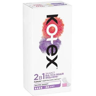 Прокладки Kotex Extra Protect 2 в 1 ежедневные женские длинные 22 шт.