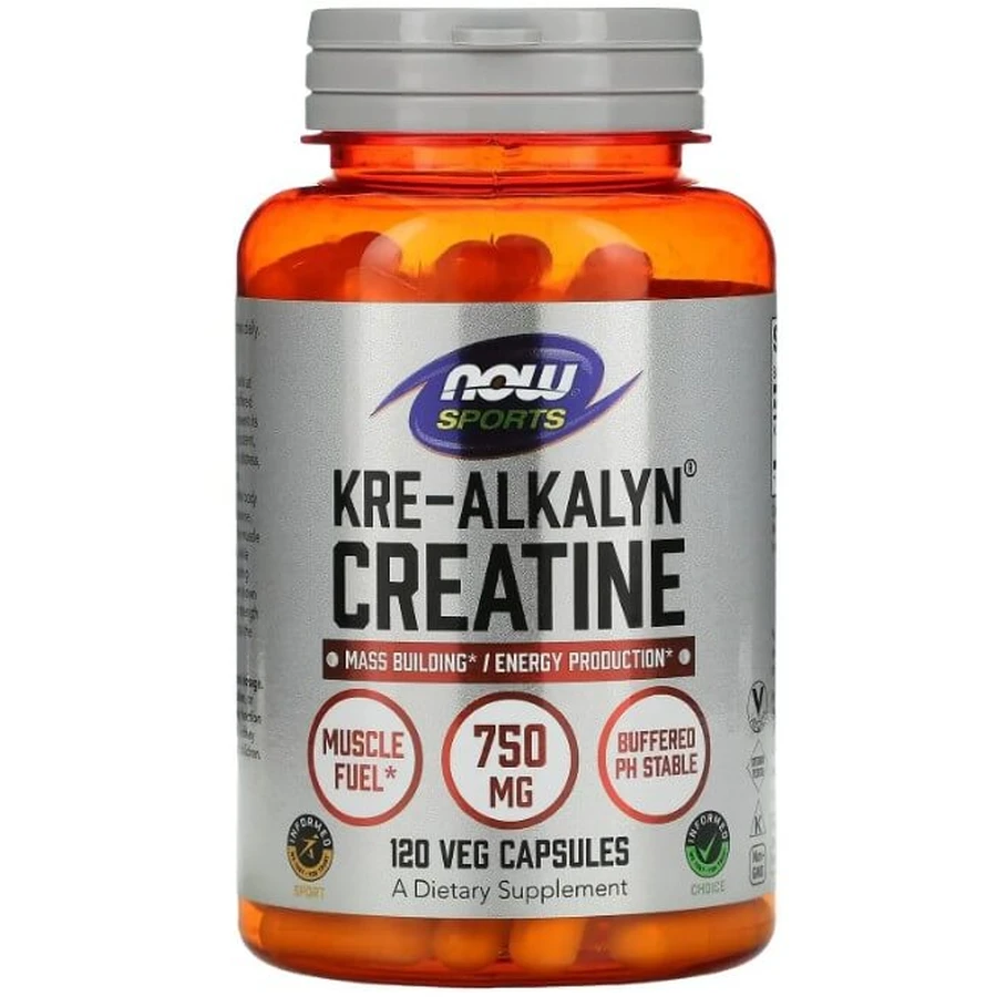 Креатин Now Foods Sports 750 мг Kre-Alkalyn Creatine, 120 вегетарианских капсул: цены и характеристики