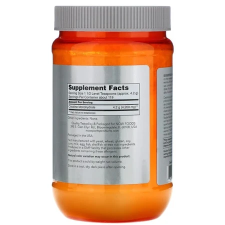 Креатин моногидрат Now Foods Sports Micronized Creatine Monohydrate, микронизированный, 500 г: цены и характеристики