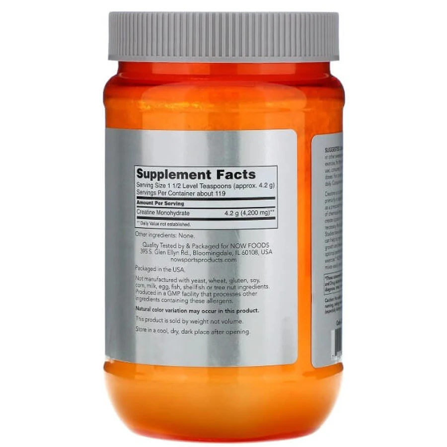 Креатин моногидрат Now Foods Sports Micronized Creatine Monohydrate, микронизированный, 500 г: цены и характеристики