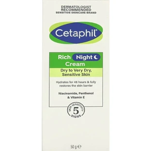 Крем для обличчя Cetaphil Rich Night Cream нічний для сухої та чутливої шкіри 50 г