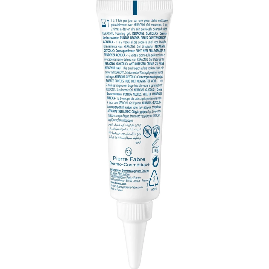 Крем для лица Ducray Keracnyl Glycolic+ восстанавливающий, 30 мл: цены и характеристики