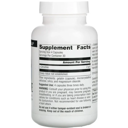 L-цитрулін Source Naturals L-Citrulline 125 мг, 120 капсул: ціни та характеристики