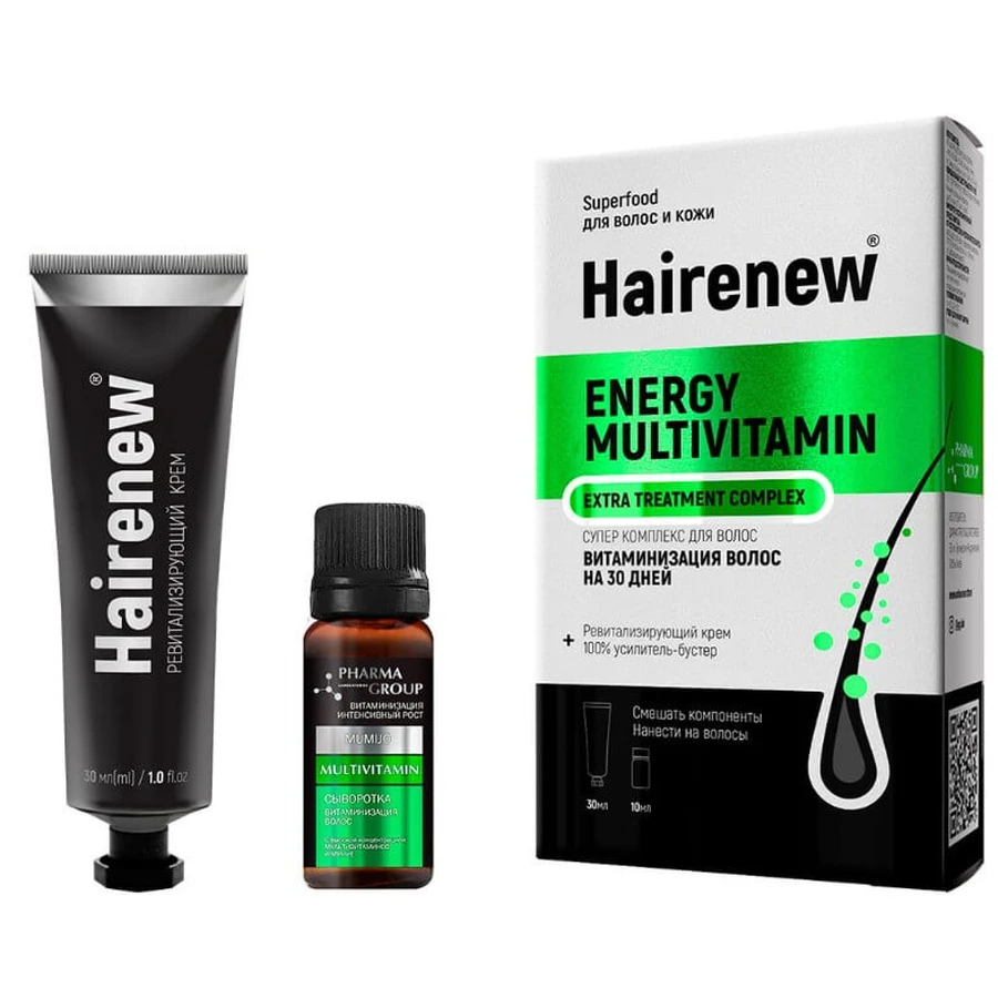 Инновационный комплекс для волос Hairenew Витамизация на 30 дней 30 мл + 10 мл: цены и характеристики