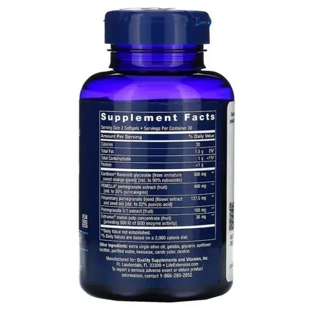 Артеріальна підтримка з гранатом Life Extension Endothelial Defense, Pomegranate Plus капсули 60 шт: ціни та характеристики