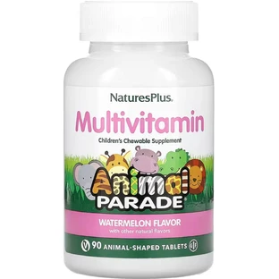 Мультивітаміни та мінерали для дітей Natures Plus Animal Parade Multivitamin смак кавуна цукерки жувальні 90 шт