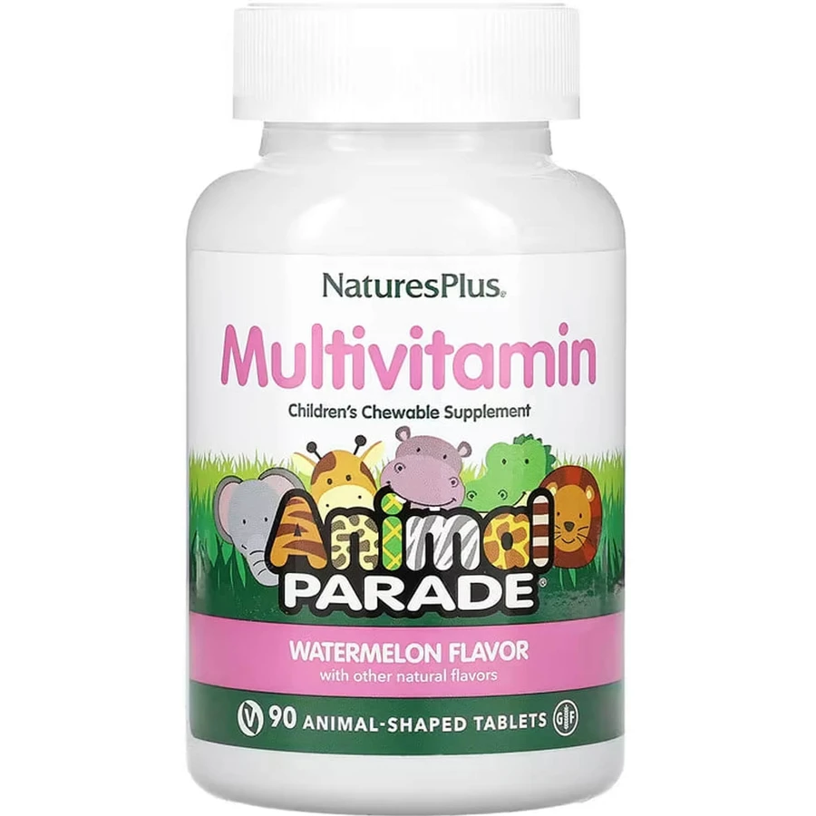 Мультивітаміни та мінерали для дітей Natures Plus Animal Parade Multivitamin смак кавуна цукерки жувальні 90 шт: ціни та характеристики