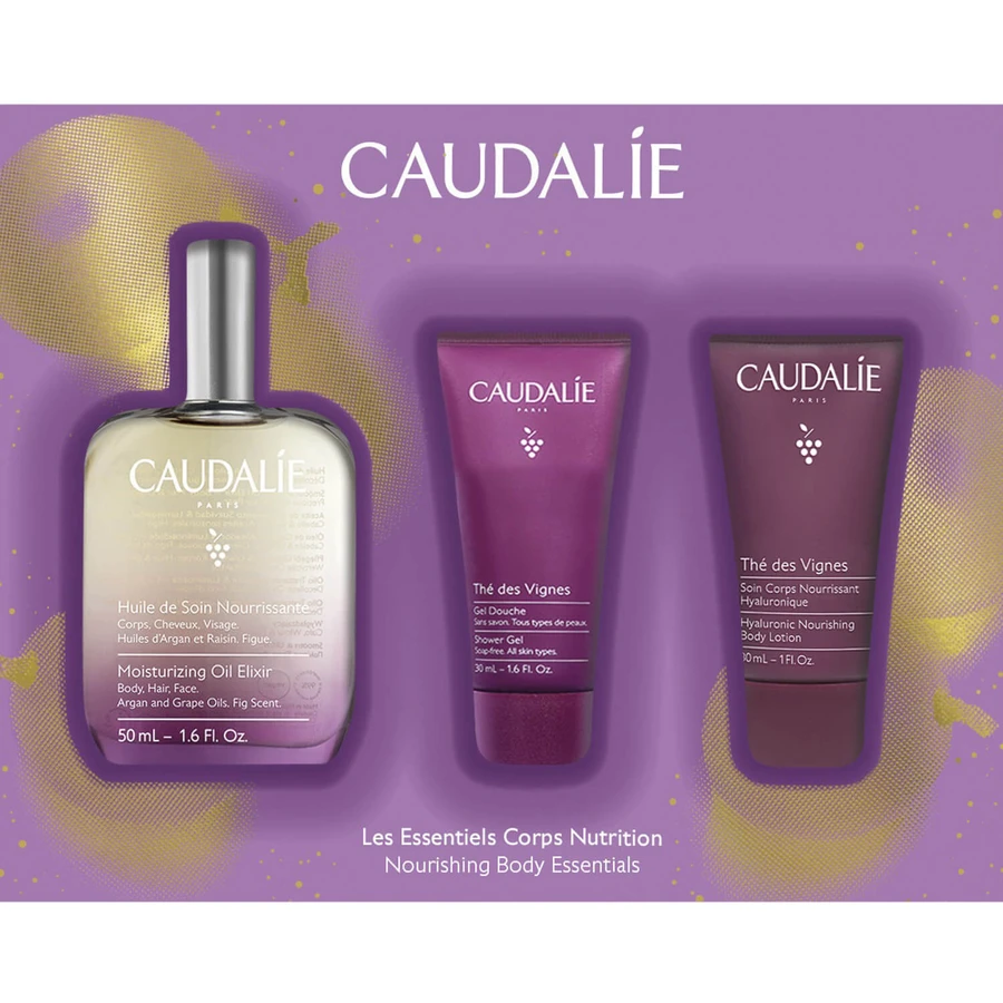 Набір Caudalie The des Vignes Coffret Олія Еліксир 50 мл + Лосьйон для тіла 30мл + Гель для душа 30 мл: ціни та характеристики