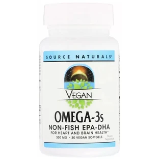 Омега-3 Source Naturals Omega-3s EPA-DHA 300 мг, для веганів, 30 капсул