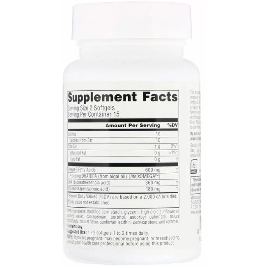 Омега-3 Source Naturals Omega-3s EPA-DHA 300 мг, для веганів, 30 капсул: ціни та характеристики