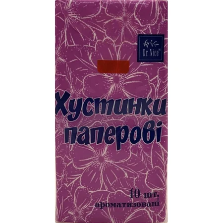 Платочки бумажные Dr.Nice с ароматом Dova 10 шт.: цены и характеристики