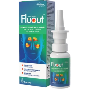 Флюаут Solution pharm спрей для носа на основе растительных экстрактов и масел флакон, 15 мл 