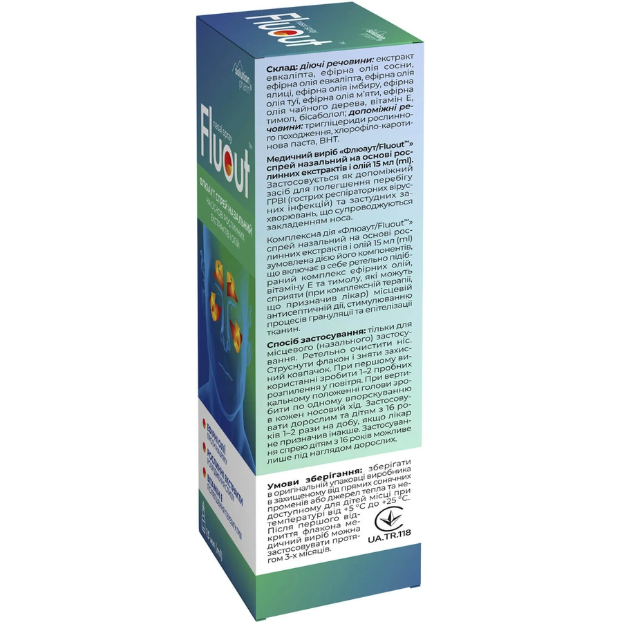 Флюаут Solution pharm спрей для носа на основе растительных экстрактов и масел флакон, 15 мл : цены и характеристики