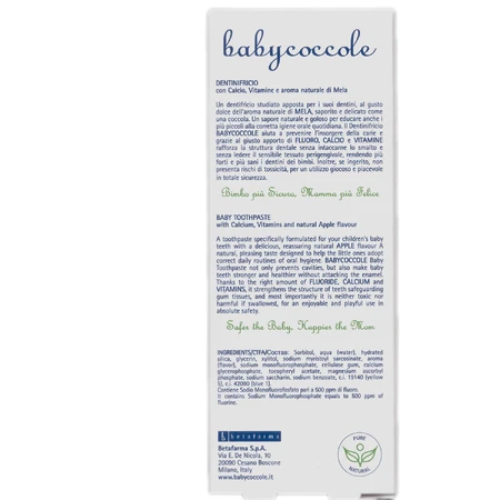 Детская зубная паста Babycoccole Яблоко(с первого года) с витаминами и кальцием, 75 мл: цены и характеристики