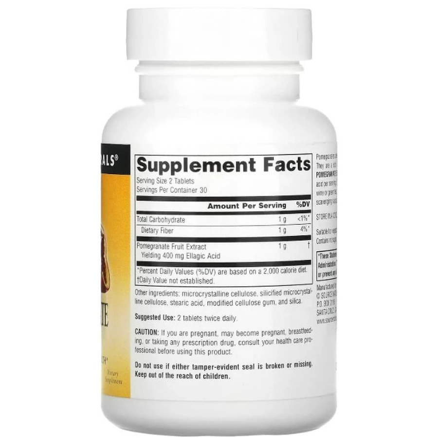 Диетическая добавка Экстракт граната Source Naturals Pomegranate Extract 500 мг, 60 таблеток: цены и характеристики