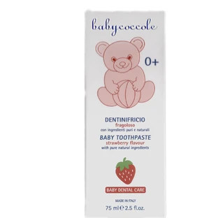 Зубна паста для дітей Babycoccole з вітамінами і кальцієм полуниця, 75 мл